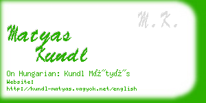 matyas kundl business card